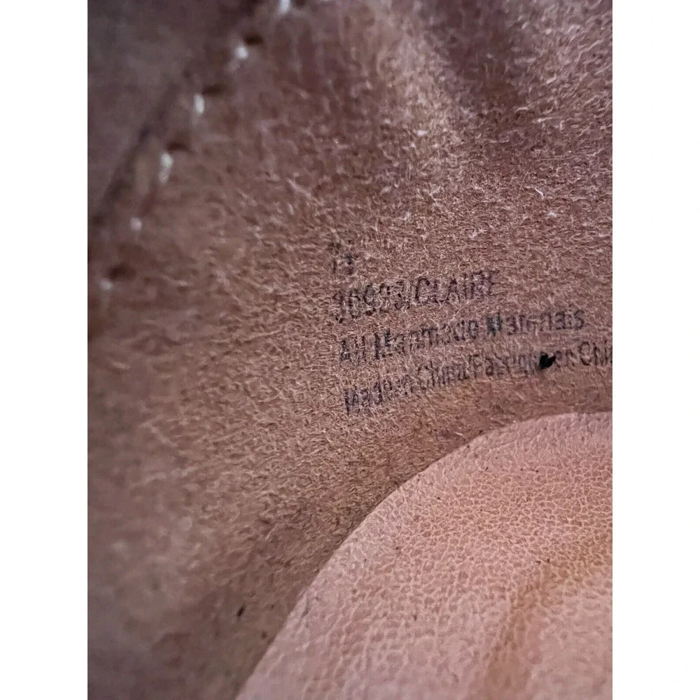 MAURICES CLAIRE Brown Faux Suede Ankle Wedge Booties Buckle Women's Size 7.5